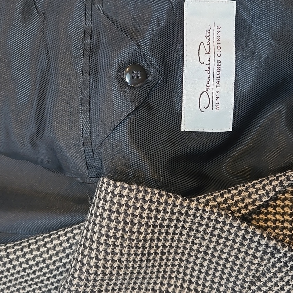 Oscar de la‎ Renta Black and White Checkered Blazer